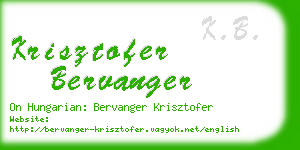 krisztofer bervanger business card